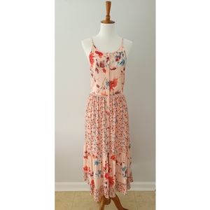 Band of Gypsies peach floral dress medium.